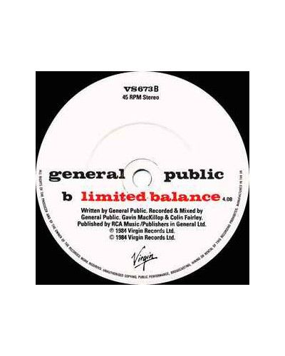 Tenderness [General Public] - Vinyl 7", Single, 45 RPM