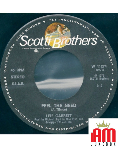 Feel The Need New York City Nights [Leif Garrett] - Vinyl 7", 45 RPM, Stereo [product.brand] 1 - Shop I'm Jukebox 