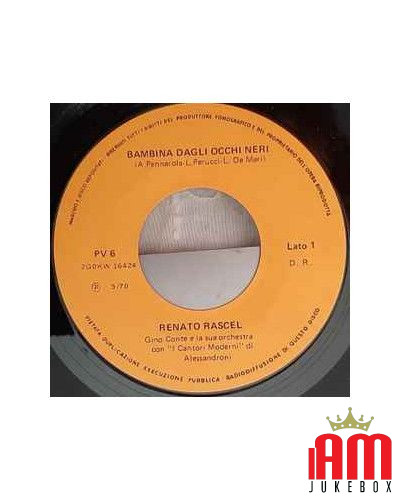 Bambina Dagli Occhi Neri   Renatino E La Coscienza [Renato Rascel] - Vinyl 7", 45 RPM, Promo