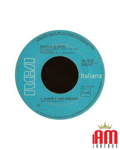 Il Cuore ? Uno Zingaro Agnese [Nicola Di Bari] - Vinyl 7", 45 RPM, Stereo [product.brand] 1 - Shop I'm Jukebox 