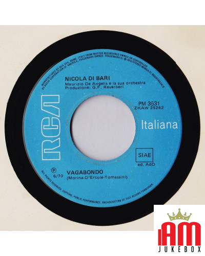 Vagabondo La Mia Donna [Nicola Di Bari] - Vinyl 7", 45 RPM, Mono [product.brand] 1 - Shop I'm Jukebox 