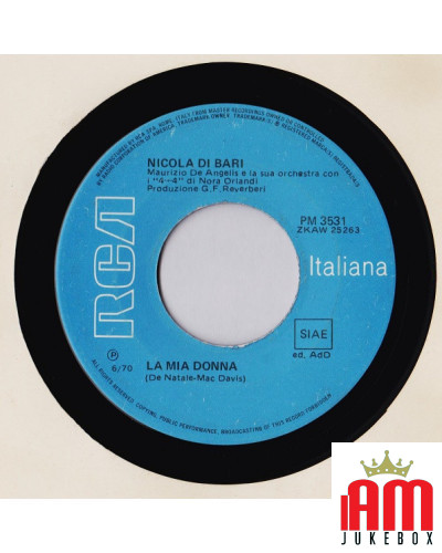 Vagabondo La Mia Donna [Nicola Di Bari] - Vinyl 7", 45 RPM, Mono [product.brand] 1 - Shop I'm Jukebox 