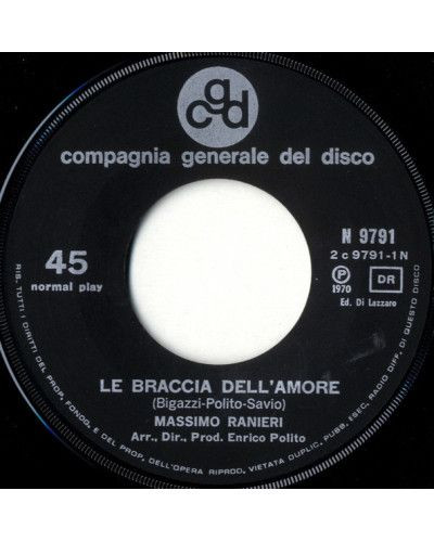 Le Braccia Dell'Amore   Candida [Massimo Ranieri] - Vinyl 7", 45 RPM