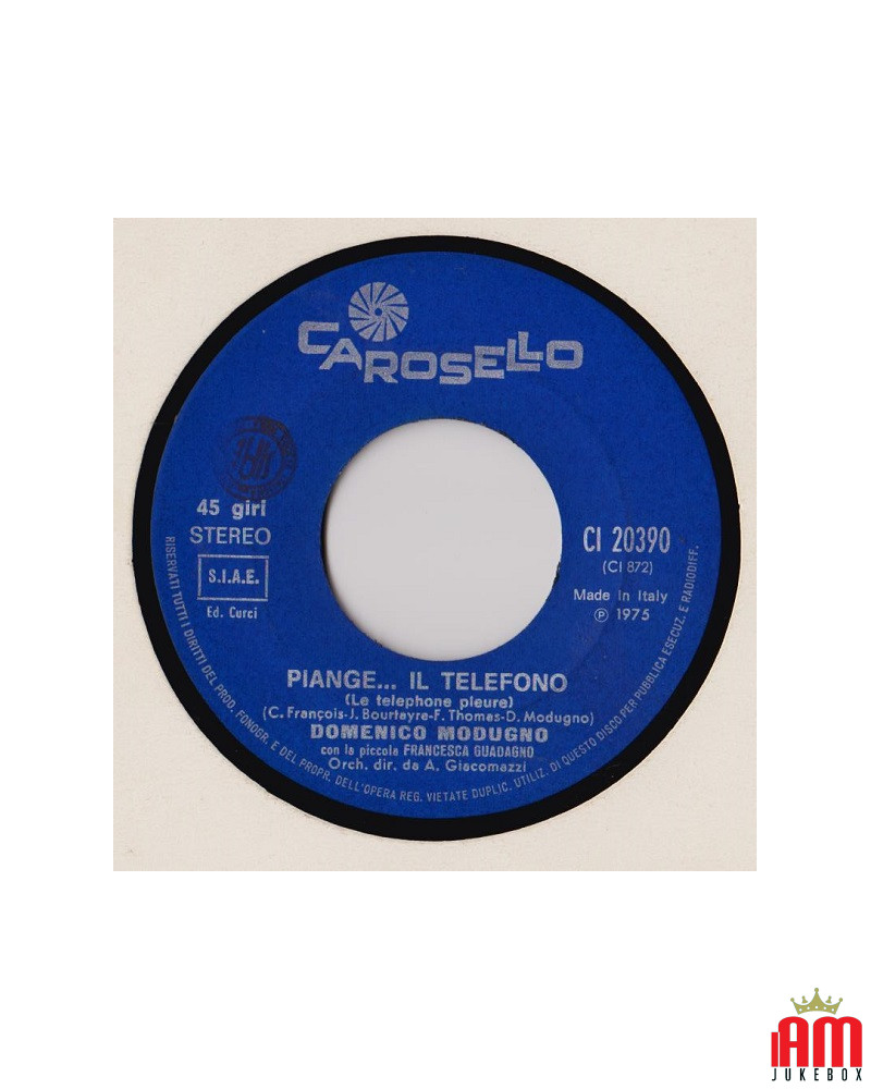 Piange...Il Telefono [Domenico Modugno] - Vinyl 7", 45 RPM [product.brand] 1 - Shop I'm Jukebox 