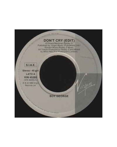 Don't Cry [Boy George] - Vinyl 7"