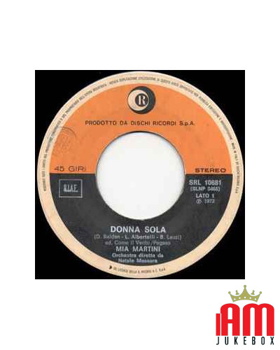 Donna Sola [Mia Martini] - Vinyl 7", 45 RPM [product.brand] 1 - Shop I'm Jukebox 