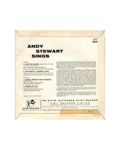 Andy Stewart Sings [Andy Stewart] - Vinyl 7", 45 RPM, EP, Mono