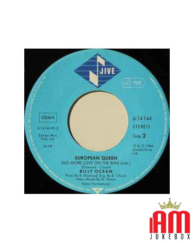 European Queen (No More Love On The Run) [Billy Ocean] - Vinyl 7", 45 RPM, Single, Repress [product.brand] 1 - Shop I'm Jukebox 