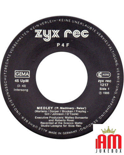 P.Machinery Medley With Relax [P4F] - Vinyl 7", 45 RPM, Single [product.brand] 1 - Shop I'm Jukebox 