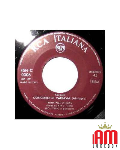 Concerto Di Varsavia   Sogno D'Amore N. 3, In La Bem. Magg. Op. 62 [Boston Pops Orchestra,...] - Vinyl 7", 45 RPM,...