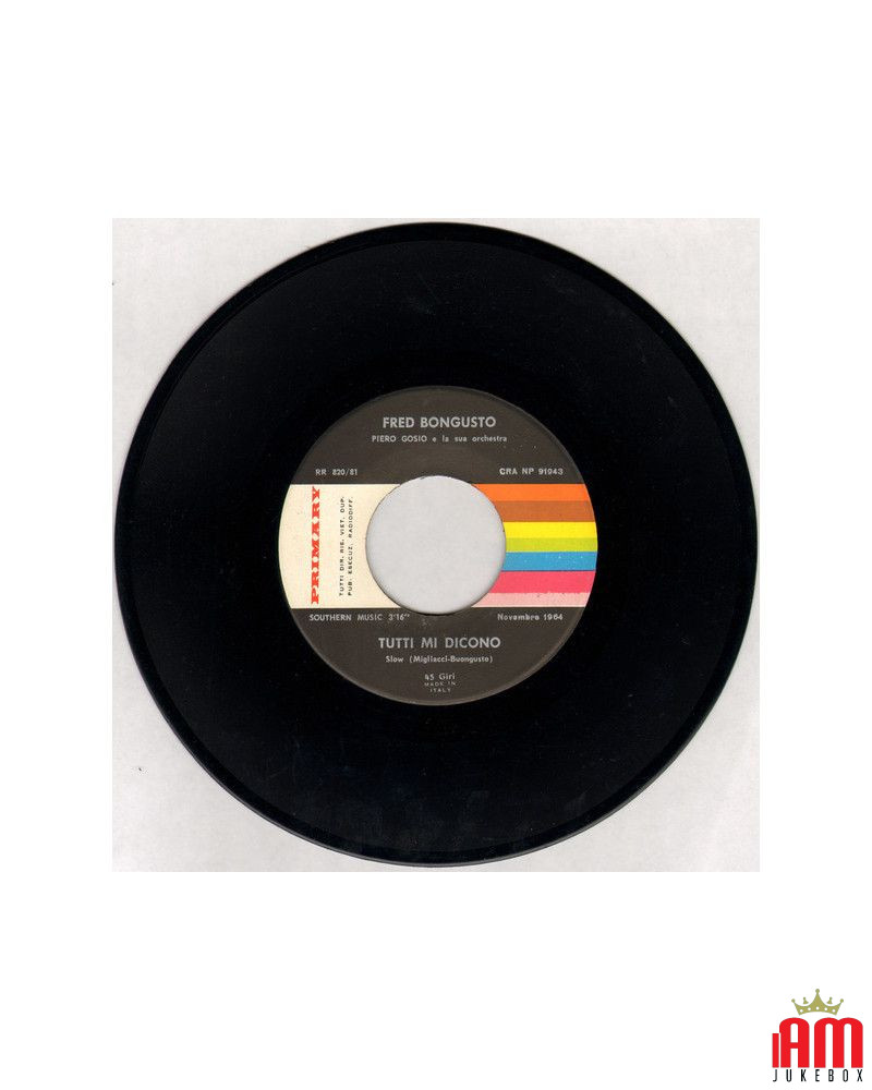 O 'Cielo Ce Manna Sti 'Ccose [Fred Bongusto] - Vinyl 7", 45 RPM [product.brand] 1 - Shop I'm Jukebox