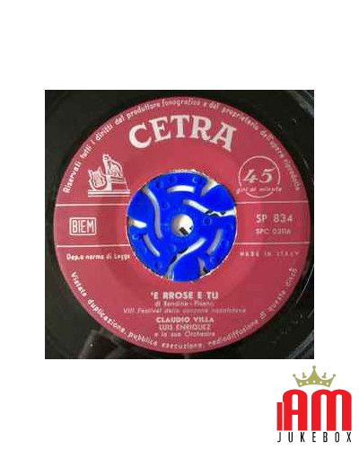 'E Rrose E Tu   Serenata A Margellina [Claudio Villa] - Vinyl 7", 45 RPM