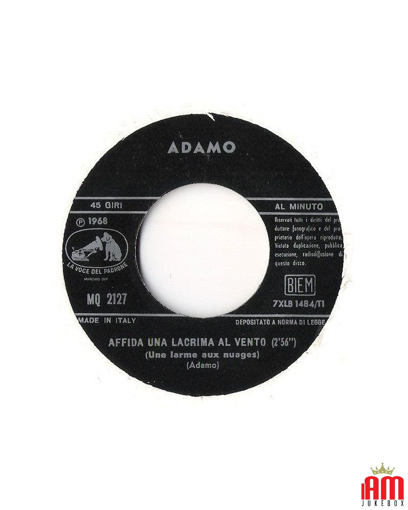 Laisse une larme au vent [Adamo] - Vinyl 7", 45 RPM