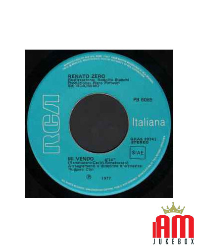 Mi Vendo Morire Qui [Renato Zero] - Vinyl 7", 45 RPM, Stereo [product.brand] 1 - Shop I'm Jukebox 