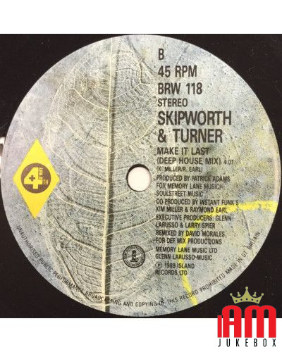 Make It Last [Skipworth & Turner] - Vinyle 7", 45 tr/min, Single, Stéréo [product.brand] 1 - Shop I'm Jukebox 