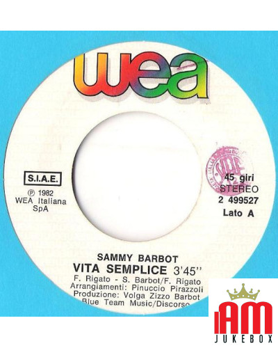 Vita Semplice [Sammy Barbot] - Vinyl 7", 45 RPM [product.brand] 1 - Shop I'm Jukebox 