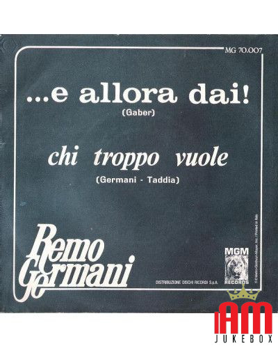 ...And then come on! [Remo Germani] - Vinyl 7", 45 RPM [product.brand] 1 - Shop I'm Jukebox 