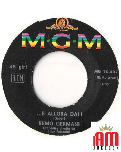 ...E Allora Dai! [Remo Germani] - Vinyl 7", 45 RPM [product.brand] 1 - Shop I'm Jukebox 