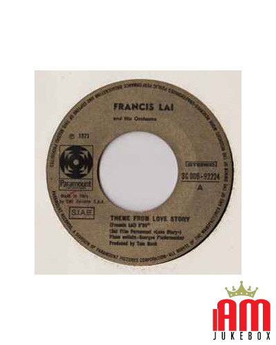 Colonna Sonora Originale Love Story [Francis Lai] - Vinyl 7", 45 RPM, Single, Stereo [product.brand] 1 - Shop I'm Jukebox 