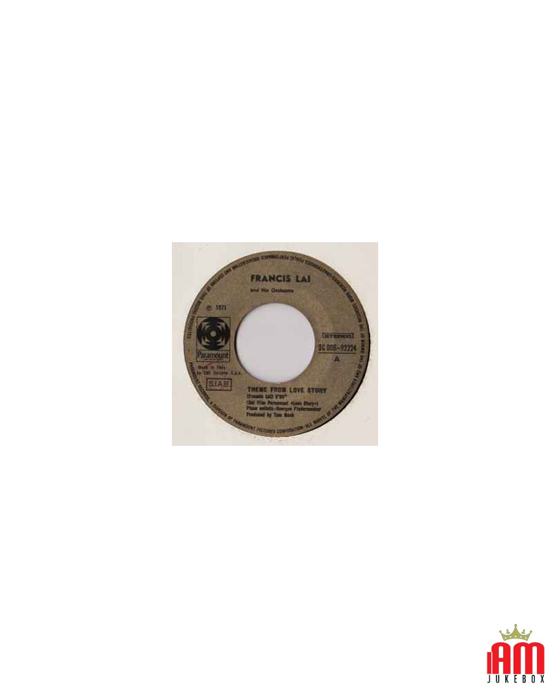 Colonna Sonora Originale Love Story [Francis Lai] - Vinyl 7", 45 RPM, Single, Stereo [product.brand] 1 - Shop I'm Jukebox 