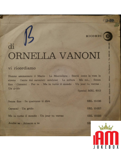 C'Eri Anche Tu [Ornella Vanoni] - Vinyl 7", 45 RPM [product.brand] 1 - Shop I'm Jukebox 