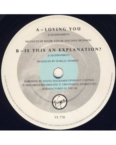 Loving You [Feargal Sharkey] – Vinyl 7", Single, 45 RPM [product.brand] 1 - Shop I'm Jukebox 