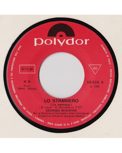 Lo Straniero [Georges Moustaki] - Vinyl 7", 45 RPM, Mono