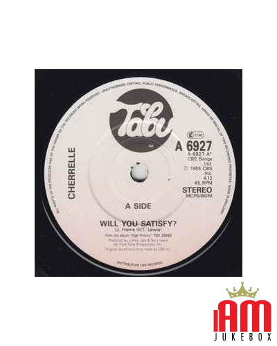 Will You Satisfy? [Cherrelle] - Vinyl 7", 45 RPM, Single, Stereo