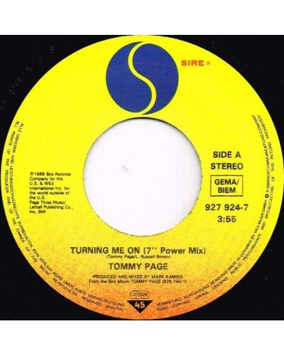 Turning Me On [Tommy Page] - Vinyl 7", 45 RPM, Single [product.brand] 1 - Shop I'm Jukebox 