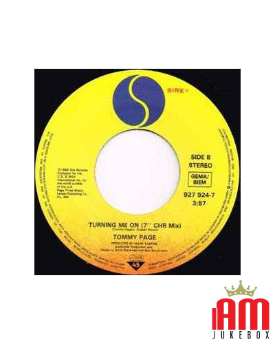 Turning Me On [Tommy Page] - Vinyl 7", 45 RPM, Single [product.brand] 1 - Shop I'm Jukebox 