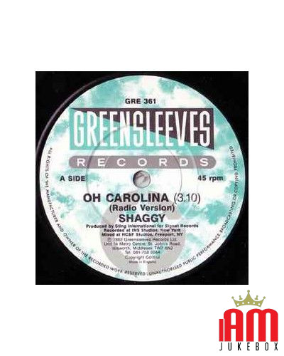 Oh Carolina [Shaggy] – Vinyl 7", 45 RPM, Single [product.brand] 1 - Shop I'm Jukebox 