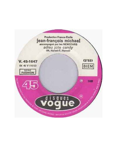 Adieu Jolie Candy Francine [Jean-François Michael,...] - Vinyl 7", 45 RPM [product.brand] 1 - Shop I'm Jukebox 