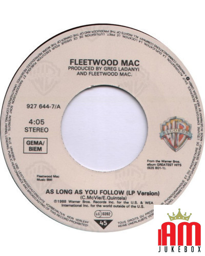 As Long As You Follow [Fleetwood Mac] - Vinyl 7", 45 RPM, Single, Stereo [product.brand] 1 - Shop I'm Jukebox 