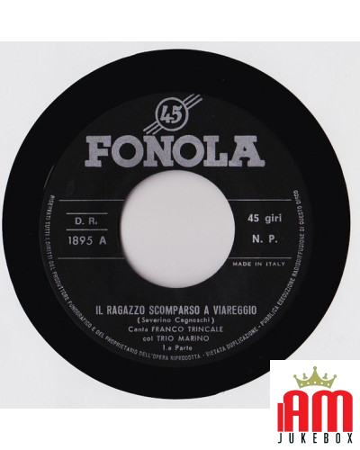 Il Ragazzo Scomparso A Viareggio [Franco Trincale,...] - Vinyl 7", 45 RPM [product.brand] 1 - Shop I'm Jukebox 