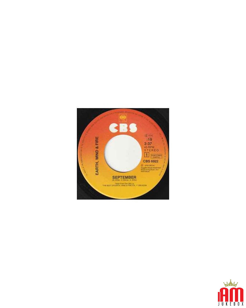 September [Earth, Wind & Fire] - Vinyl 7", 45 RPM, Single, Stereo [product.brand] 1 - Shop I'm Jukebox