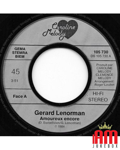 Amoureux Encore [Gérard Lenorman] – Vinyl 7", 45 RPM, Single [product.brand] 1 - Shop I'm Jukebox 