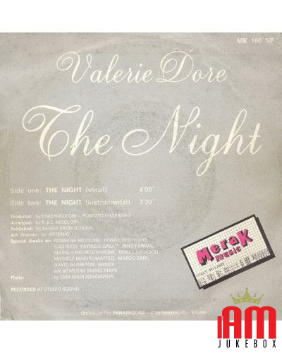 The Night [Valerie Dore] - Vinyl 7", 45 RPM [product.brand] 1 - Shop I'm Jukebox 