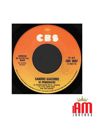 Io Prigioniero [Sandro Giacobbe] - Vinyl 7", 45 RPM [product.brand] 1 - Shop I'm Jukebox 