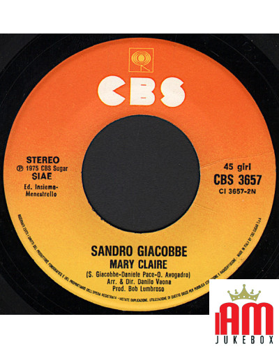 Io Prigioniero [Sandro Giacobbe] - Vinyl 7", 45 RPM [product.brand] 1 - Shop I'm Jukebox 