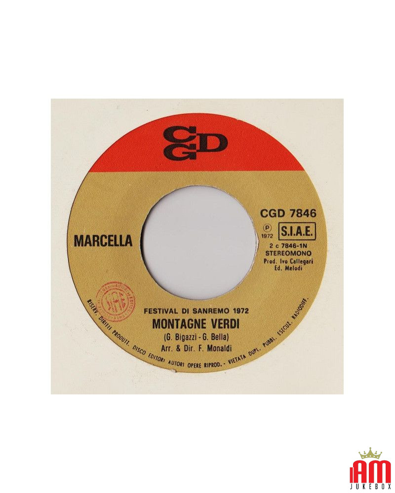 Montagne Verdi [Marcella Bella] - Vinyl 7", 45 RPM [product.brand] 1 - Shop I'm Jukebox