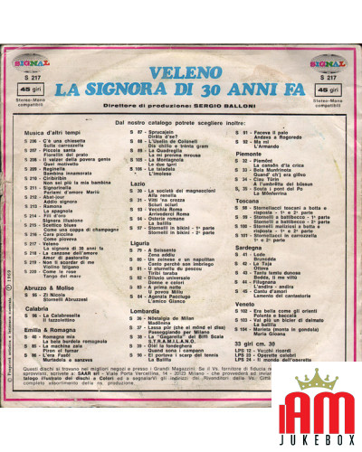 Veleno La Signora Di 30 Anni Fa [Rosy Vitale,...] - Vinyl 7", 45 RPM [product.brand] 1 - Shop I'm Jukebox 