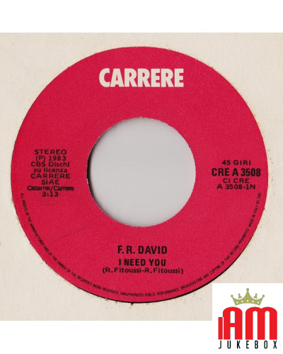 Ich brauche dich [F.R. David] - Vinyl 7, 45 RPM [product.brand] 1 - Shop I'm Jukebox 