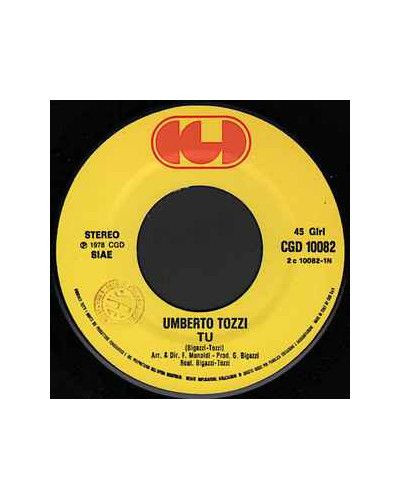 Tu [Umberto Tozzi] - Vinyl 7", 45 RPM, Single, Stereo [product.brand] 1 - Shop I'm Jukebox 