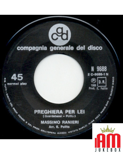 Preghiera Per Lei [Massimo Ranieri] - Vinyl 7", 45 RPM [product.brand] 1 - Shop I'm Jukebox 