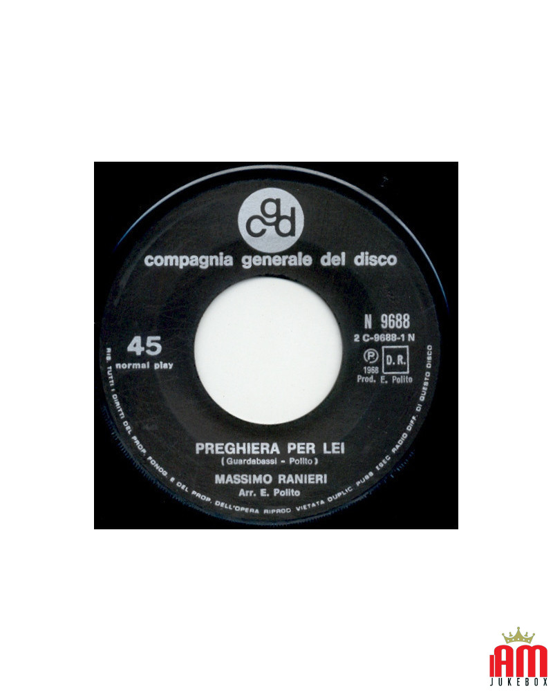 Preghiera Per Lei [Massimo Ranieri] - Vinyl 7", 45 RPM [product.brand] 1 - Shop I'm Jukebox 