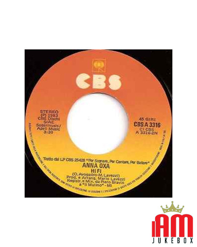 Senza Di Me [Anna Oxa] - Vinyl 7", 45 RPM [product.brand] 1 - Shop I'm Jukebox 