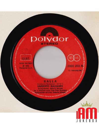 Femme de danse [Umberto Balsamo] - Vinyle 7", 45 tours [product.brand] 1 - Shop I'm Jukebox 