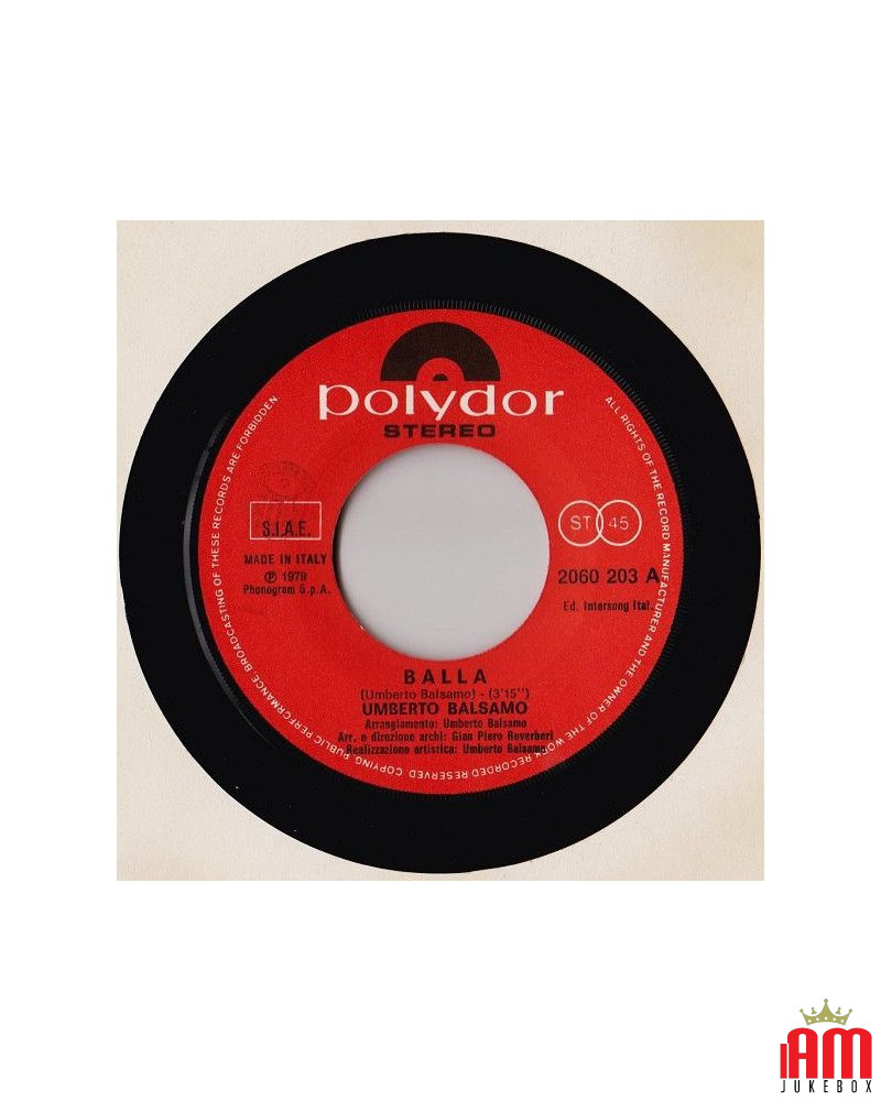 Balla Donna [Umberto Balsamo] - Vinyl 7", 45 RPM [product.brand] 1 - Shop I'm Jukebox