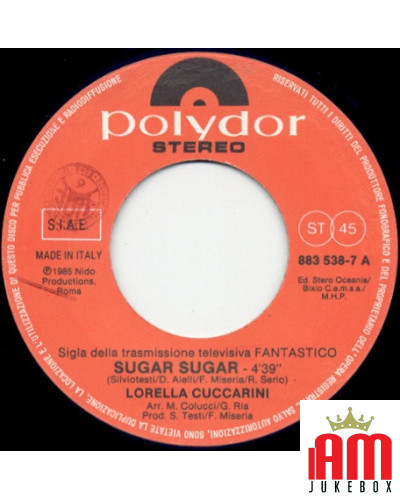 Sugar Sugar [Lorella Cuccarini] - Vinyl 7", 45 RPM [product.brand] 1 - Shop I'm Jukebox 