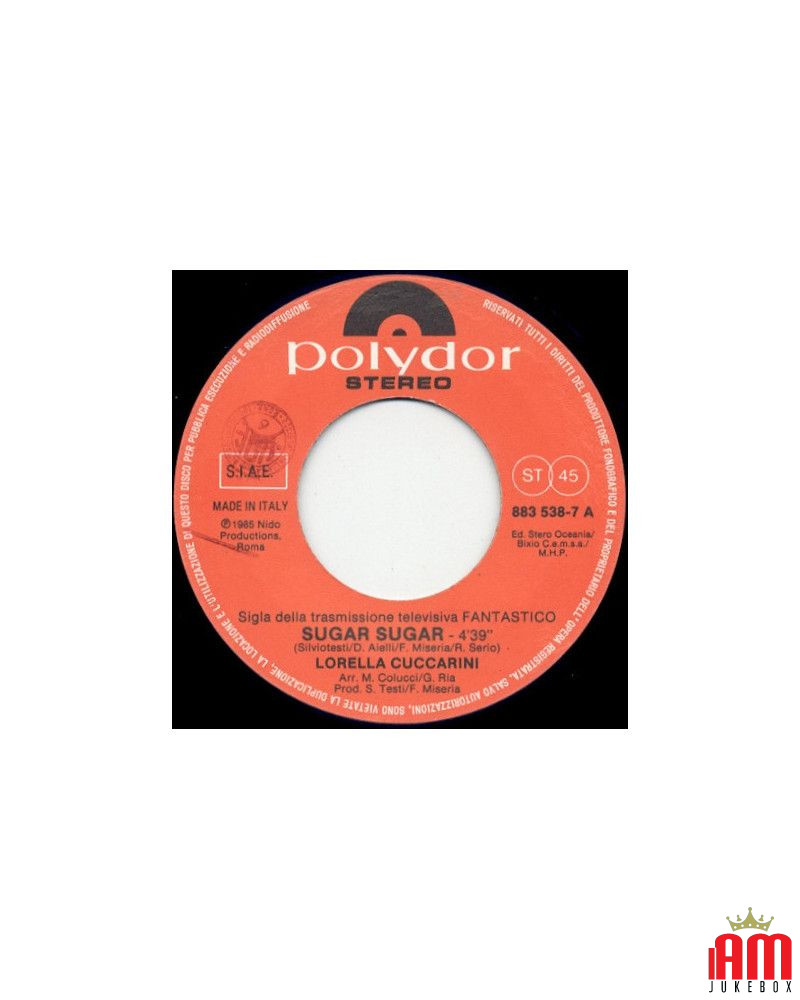 Sugar Sugar [Lorella Cuccarini] - Vinyl 7", 45 RPM [product.brand] 1 - Shop I'm Jukebox